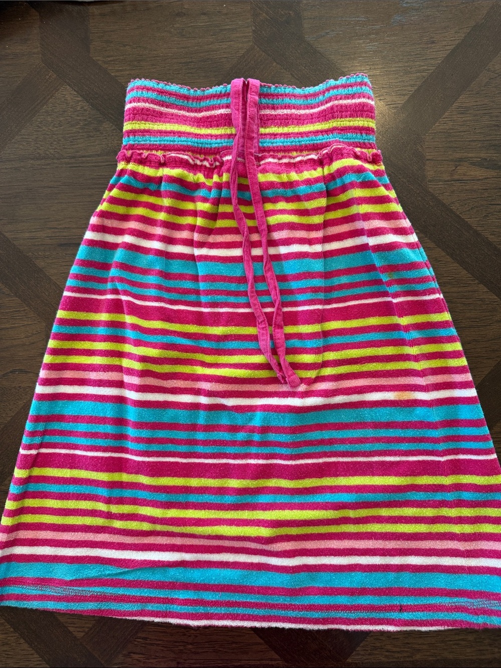 GAP Girls Bright Pink, Turquoise & Lime Stripe Terry Dress